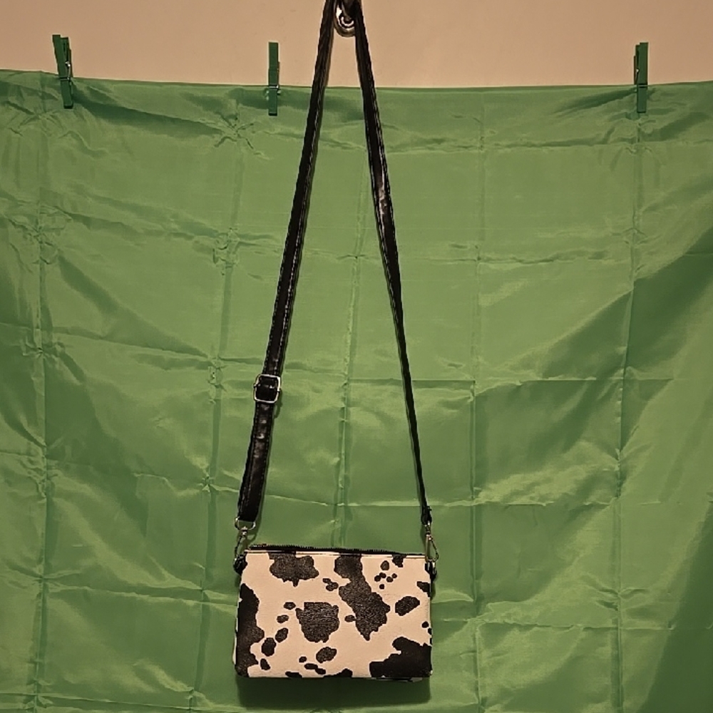Source Unknown Monochrome Cow Print Crossbody Bag